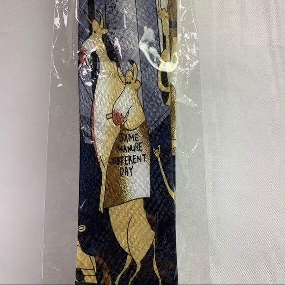 NWT Dino Romaro Men's Novelty Handmade Designer Necktie The Udder Place - Picture 7 of 8